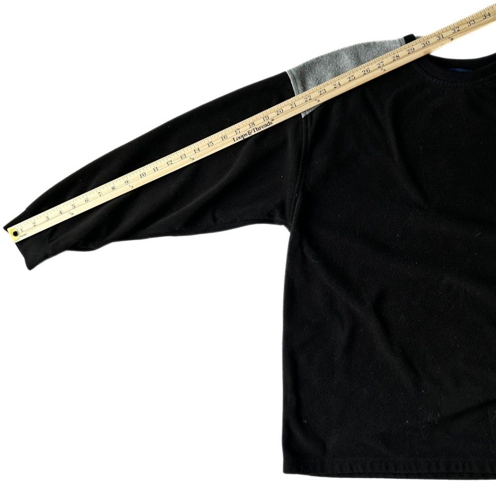 Nautica Pullover Fleece Crew Neck Black Gray Long Sleeve Sweater Men’s Sz L - Picture 8 of 8